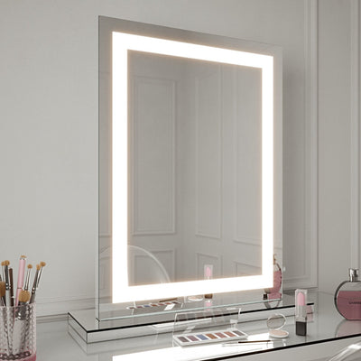 crystal pro portrait mirror table top 80 x 60cm illuminated leds