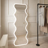 full length wavy mirror illuminated light up edge