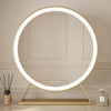 round gold vanity mirror with led light