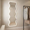 wavy mirror full length wall mounted light up