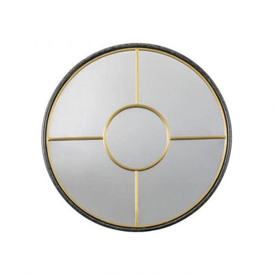 Coco Black & Gold Large Round window Mirror