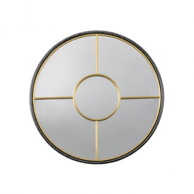 Coco Black & Gold Large Round window Mirror