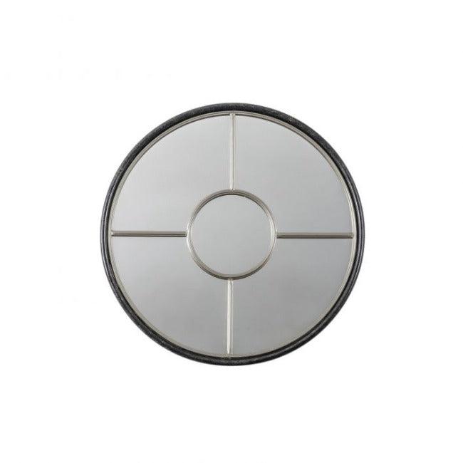 Coco Black & Silver Large Round Window Mirror