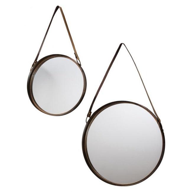 Metal Framed Marston Hanging Mirrors (Bronze-Set of 2)