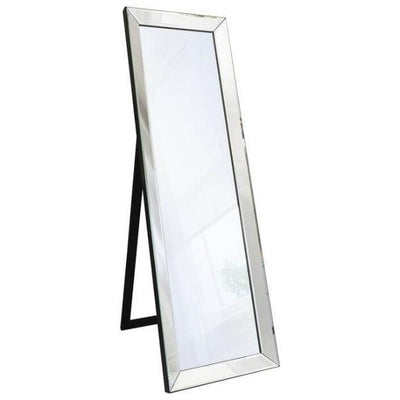 Angled Luna Mirror-Cheval Silver