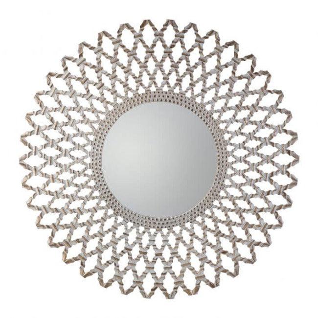 Latticework Round Mirror