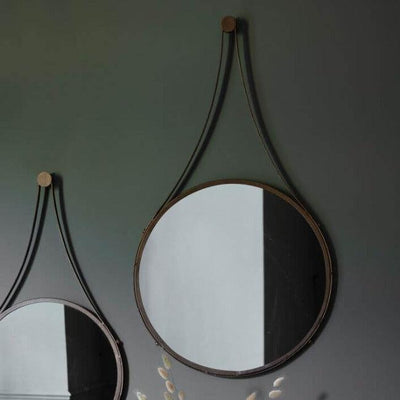 Large Broadway Round Strap Mirror