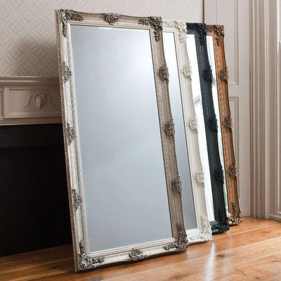 Victoria Silver Baroque Leaner Mirror 165cm X 80cm